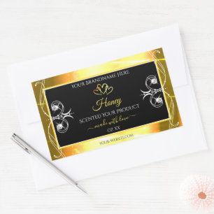 Pegatina Rectangular Flashy Gold Dazzling Product Labs Diamonds Black