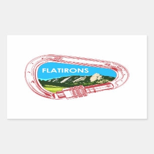 Pegatina Rectangular Flatirons Climbing Carabiner