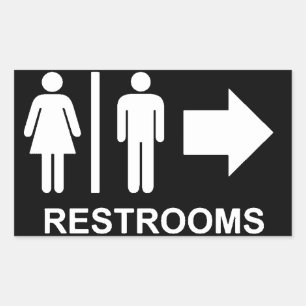 Pegatina Rectangular Flecha de señal de baño
