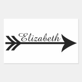 Pegatina Rectangular Flecha personalizada
