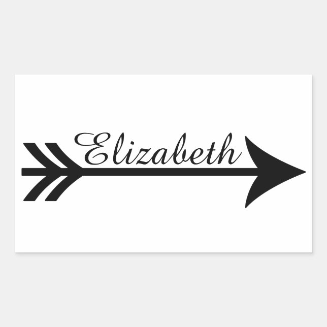 Pegatina Rectangular Flecha personalizada (Anverso)