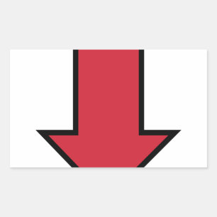 Pegatina Rectangular Flecha roja