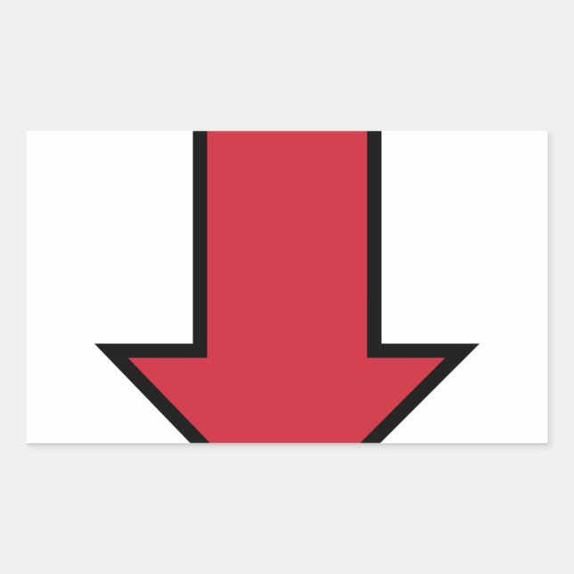 Pegatina Rectangular Flecha roja (Anverso)