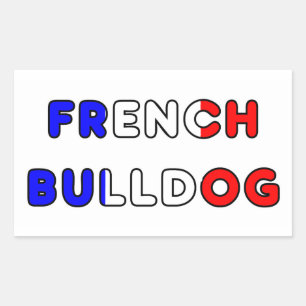 Pegatina Rectangular flg de bulldog francés de nombre
