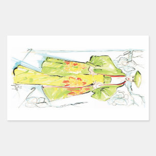 Pegatina Rectangular Flor