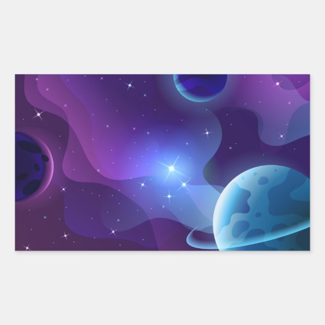 Pegatina Rectangular Flor acuática (Anverso)