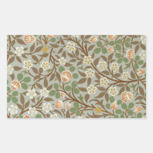 Pegatina Rectangular Flor Botánica de Trébol de William Morris