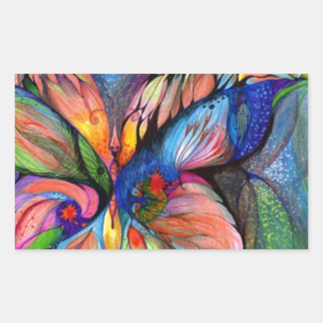 Pegatina Rectangular Flor de dreamland (Anverso)