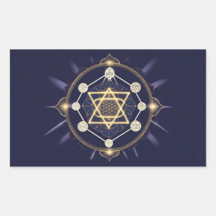 Pegatina Rectangular Flor de Infinito — Geometría Sagrada Celestial