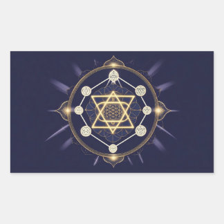 Pegatina Rectangular Flor de Infinito — Geometría Sagrada Celestial