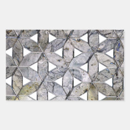 Pegatina Rectangular Flor de la vida del mosaico de la Piedra Gris Natu