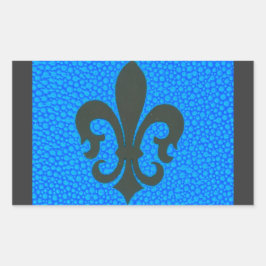 Pegatina Rectangular Flor de Lis