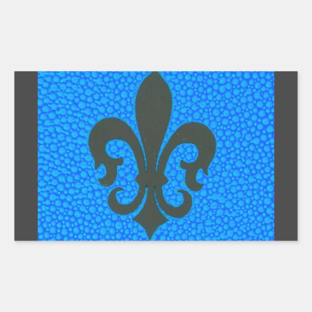 Pegatina Rectangular Flor de Lis (Anverso)