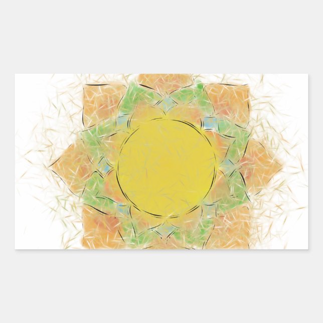 Pegatina Rectangular Flor etérea Lotus (Anverso)