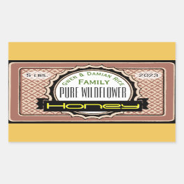 Pegatina Rectangular Flor salvaje pura de miel personalizada