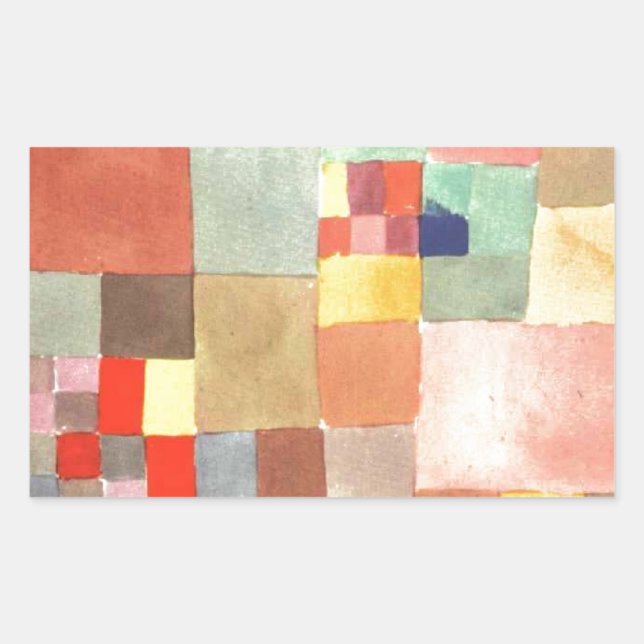 Pegatina Rectangular Flora sobre la arena de Paul Klee (Anverso)