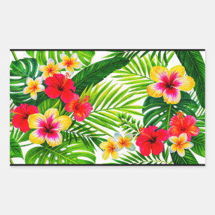 Pegatina Rectangular Floral tropical