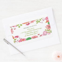 Pegatina Rectangular Flores de aniversario de bodas religiosas de 75 añ