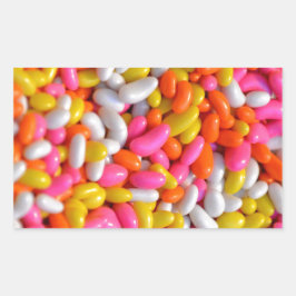 Pegatina Rectangular Flores de arcoiris coloridas