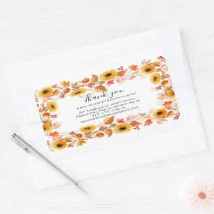 Pegatina Rectangular flores de cascada de otoño gracias información de 