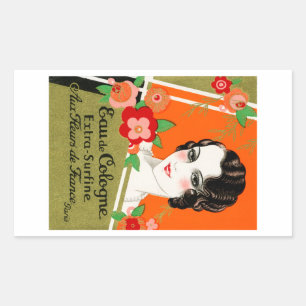 Pegatina Rectangular Flores de Francia Perfume 1925