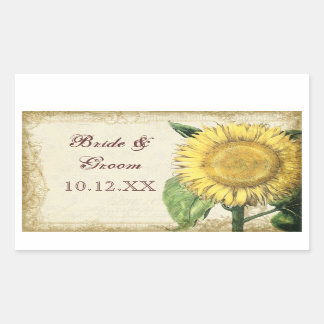 Pegatina Rectangular Flores florales vintage - Boda otoño de otoño