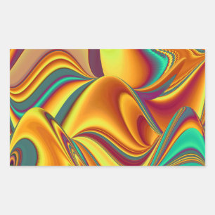 Pegatina Rectangular Flores Mágicas de Primavera Verano Otoño