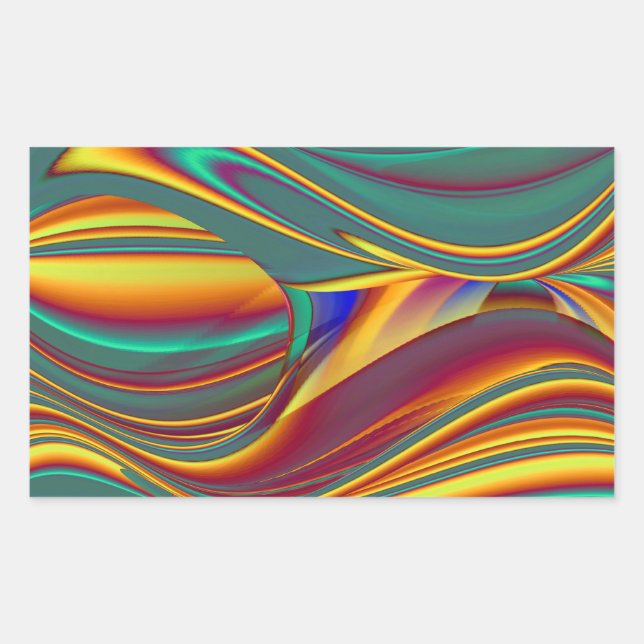 Pegatina Rectangular Flores Mágicas de Primavera Verano Otoño (Anverso)