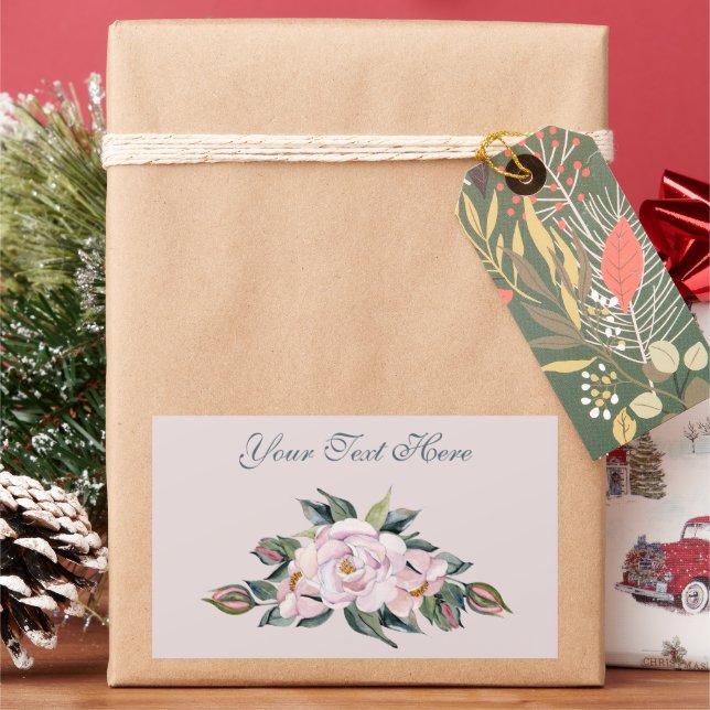 Pegatina Rectangular Flores rosas magnolias en pleno auge (Vacaciones)