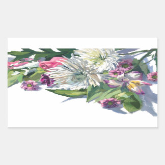 Pegatina Rectangular Flores varietales de la naturaleza