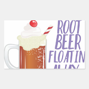 Pegatina Rectangular Flotación de cerveza raíz