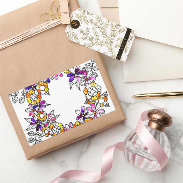 Pegatina Rectangular Flower Ring (Regalar)