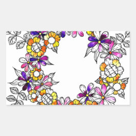 Pegatina Rectangular Flower Ring