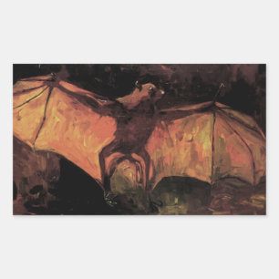 Pegatina Rectangular Flying Fox Bat de Vincent van Gogh