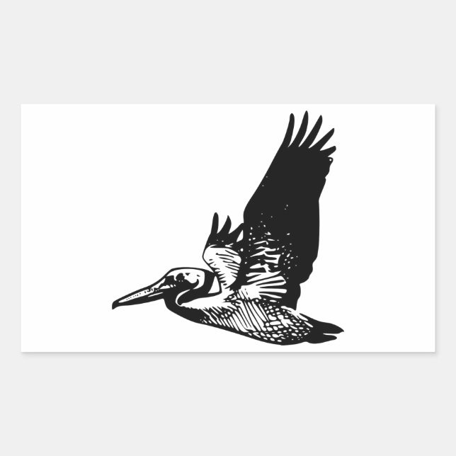 Pegatina Rectangular Flying Pelican (Anverso)