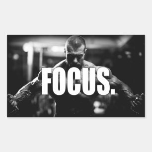 Pegatina Rectangular FOCUS - "Construcción de cuerpos" Motivación