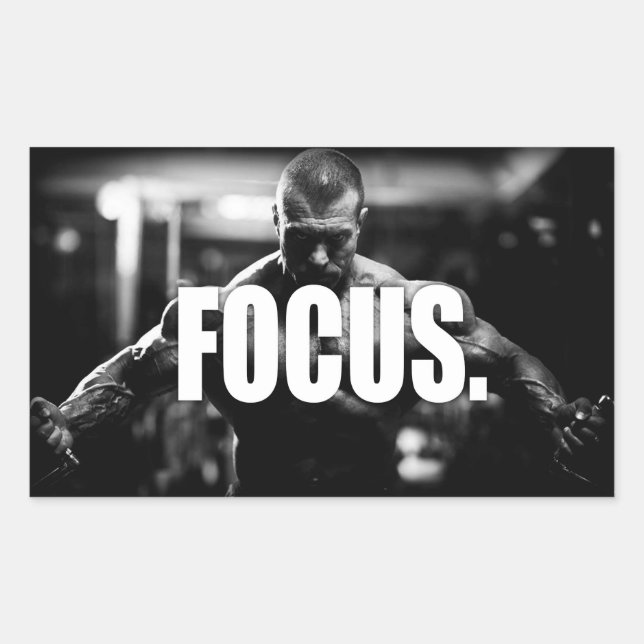 Pegatina Rectangular FOCUS - "Construcción de cuerpos" Motivación (Anverso)