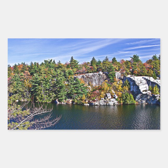 Pegatina Rectangular Foliage otoñal alrededor del lago Minnewaska (Anverso)