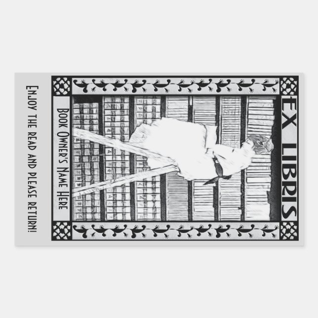 Pegatina Rectangular Folleto de época moderna v3 PERSONALIZADO (Anverso)