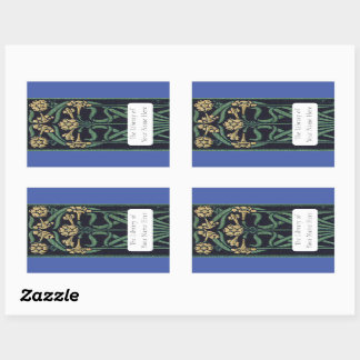 Pegatina Rectangular Folleto floral de Art Nouveau