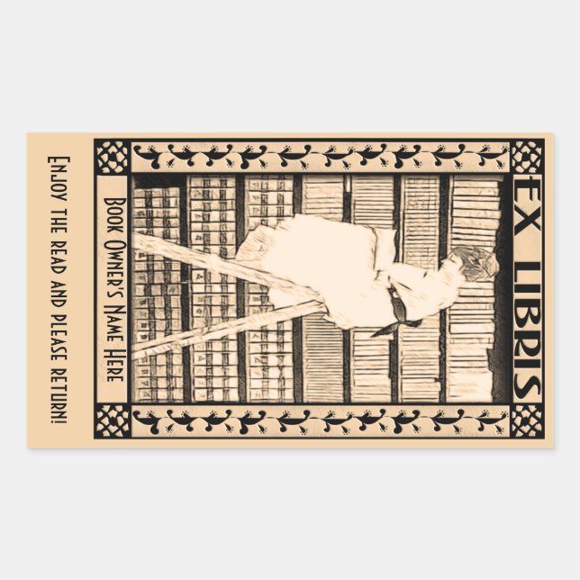 Pegatina Rectangular Folleto vintage moderno v1 personalizado (Anverso)
