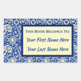 Pegatina Rectangular Folletos personalizados de Sorta Blue Calico