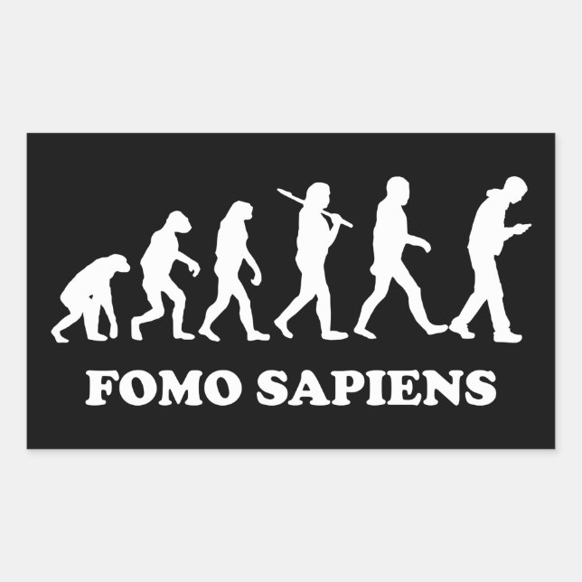 Pegatina Rectangular Fomo Sapiens (Anverso)