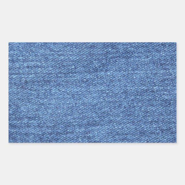 Pegatina Rectangular Fondo azul Jean Denim (Anverso)