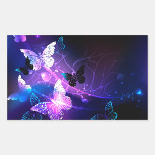 Pegatina Rectangular Fondo con mariposas nocturnas