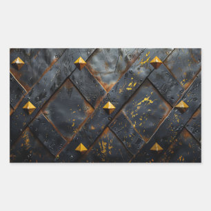 Pegatina Rectangular Fondo de acero quemado