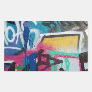 Pegatina Rectangular fondo de contrabando de graffiti