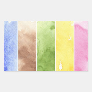 Pegatina Rectangular fondo de gran acuarela - pinturas de acuarela