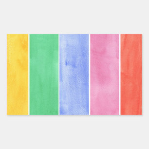 Pegatina Rectangular fondo de gran acuarela - pinturas de acuarela 4