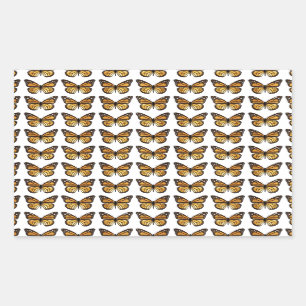 Pegatina Rectangular Fondo de múltiples mariposas monarcas